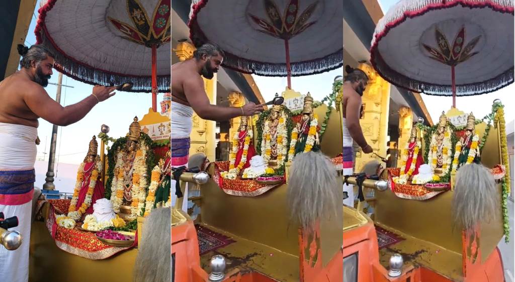 भगवान वेंकटेश जी के रथ को हाथों से खींचकर श्रद्धालुओं ने जताई आस्था